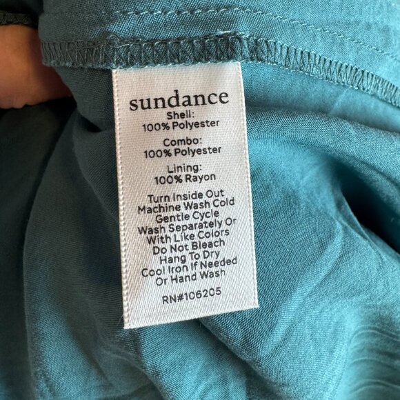 Sundance Lace Maxi Dress Size Teal Ruffle Tiered Womens Long Wrap  Med - Picture 7 of 8